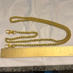 48 inch detachable shiny gold tone Metal Chain crossbody Strap